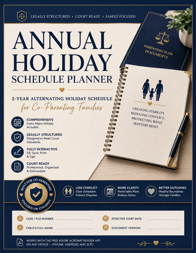 Annual Holiday Schedule Planner